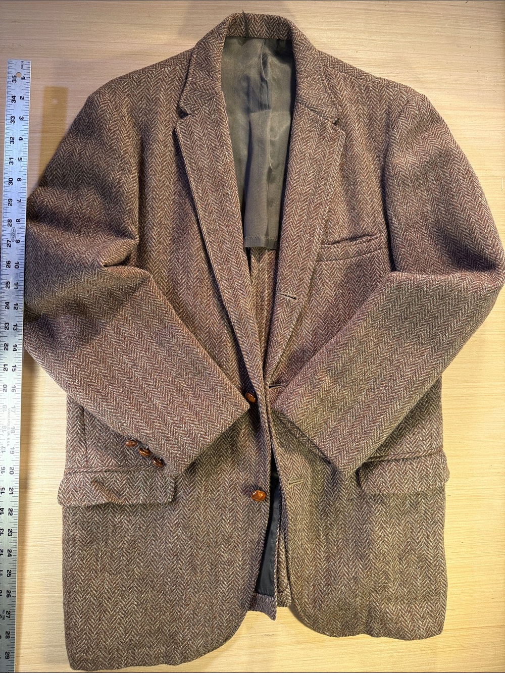 Vintage Harris Tweed Herringbone Wool Blazer Bernard Murray